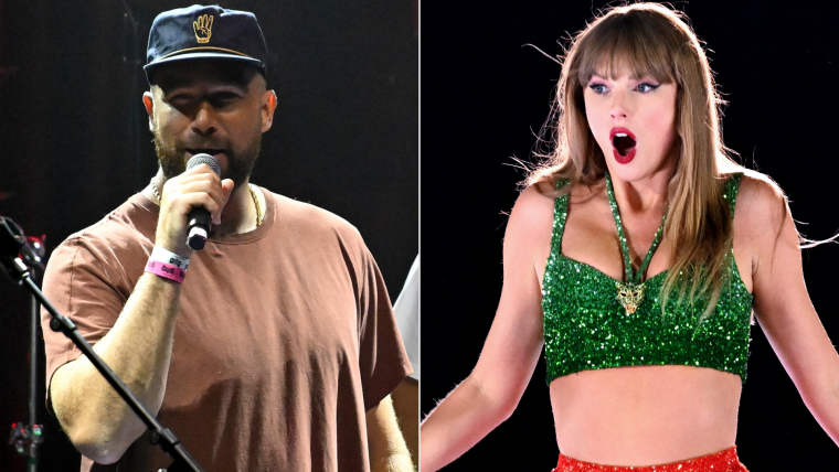 Travis Kelce sur scene avec Taylor Swift le TE